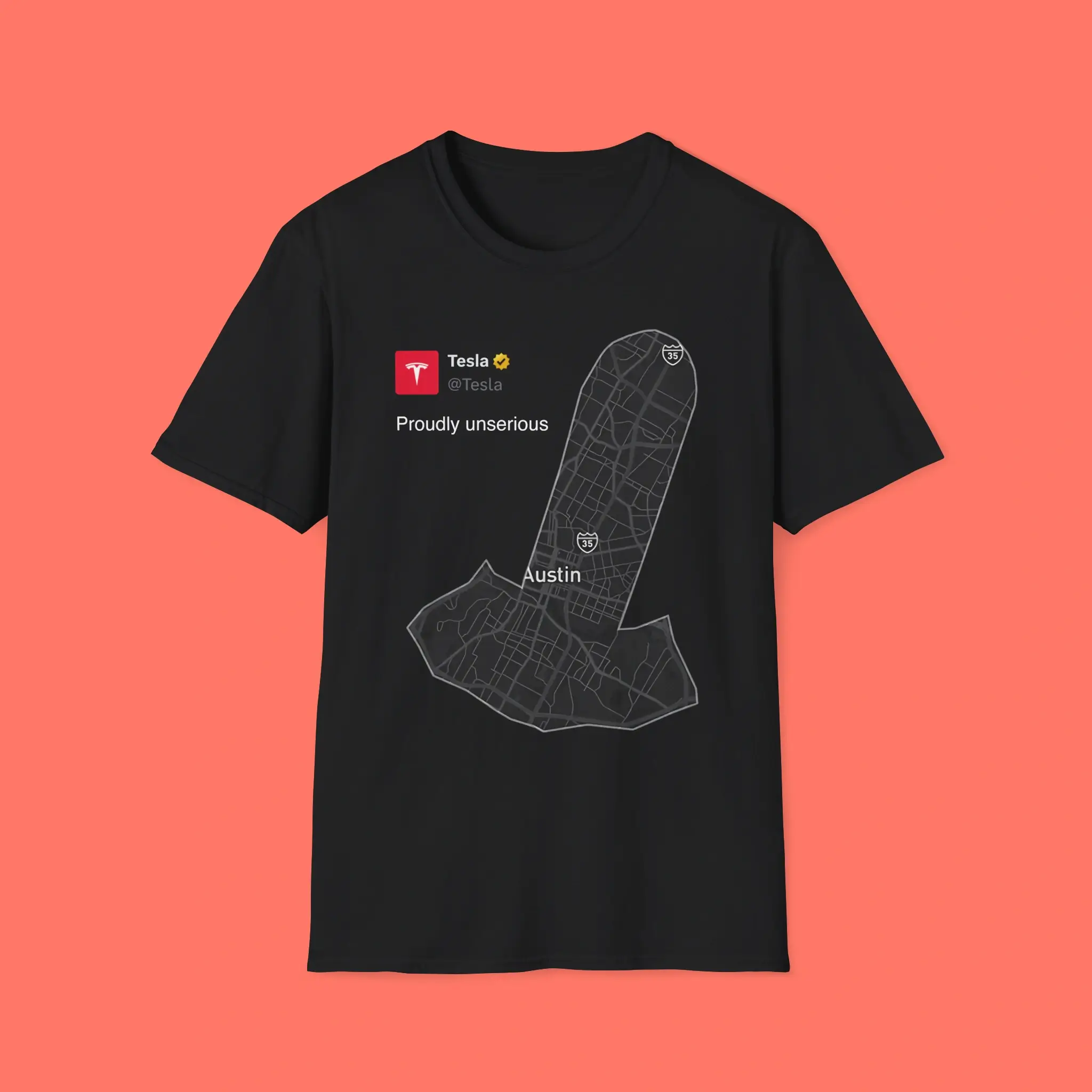 Proudly-unserious-Tesla-Robotaxi-Austin-Map-Shirt Proudly unserious Tesla Robotaxi Austin Map Shirt