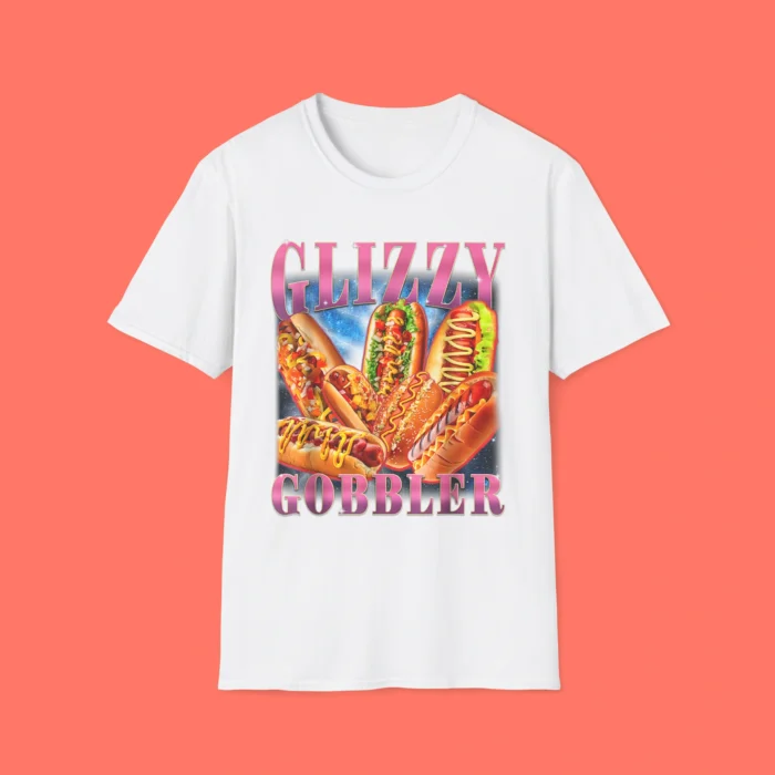 Glizzy Gobbler Meme Hilarious Hot Dog White Shirt