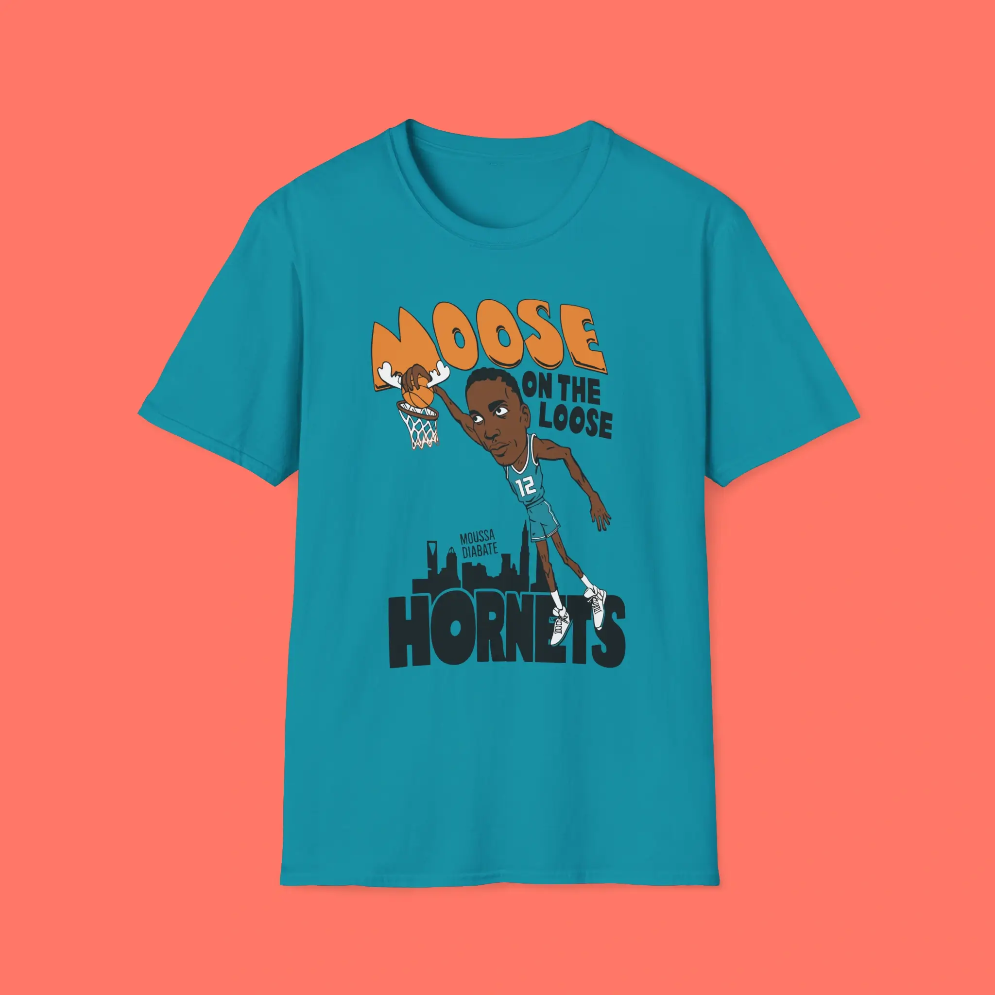 Moose-On-The-Loose-Hornets-Moussa-Diabate-Shirt Moose On The Loose Hornets Moussa Diabate Shirt