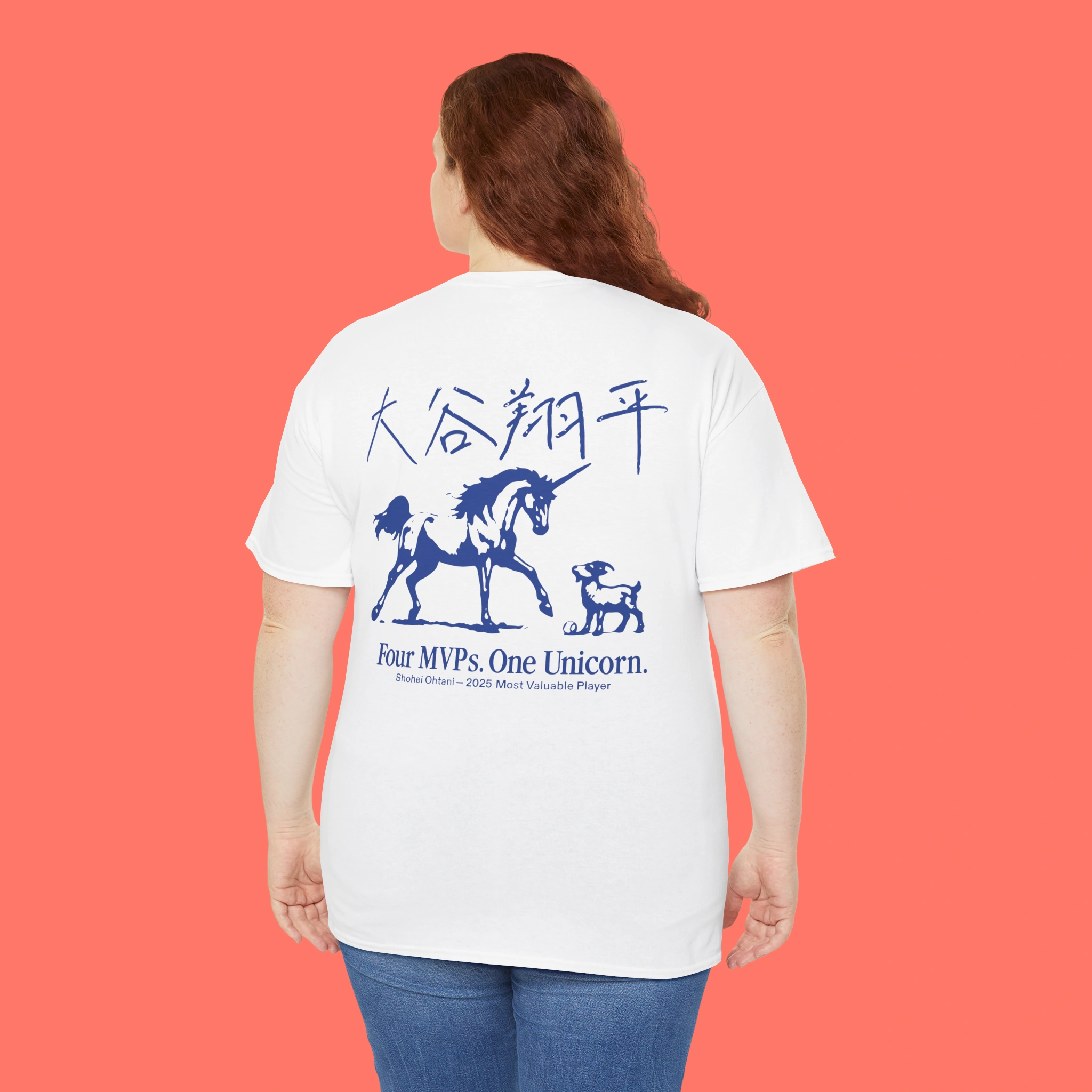 UNICORN×DYNASTY コラボTシャツ L Shohei Ohtani Four MVPs One Unicorn Shirt - Ohtani 2025 MVP Tee
