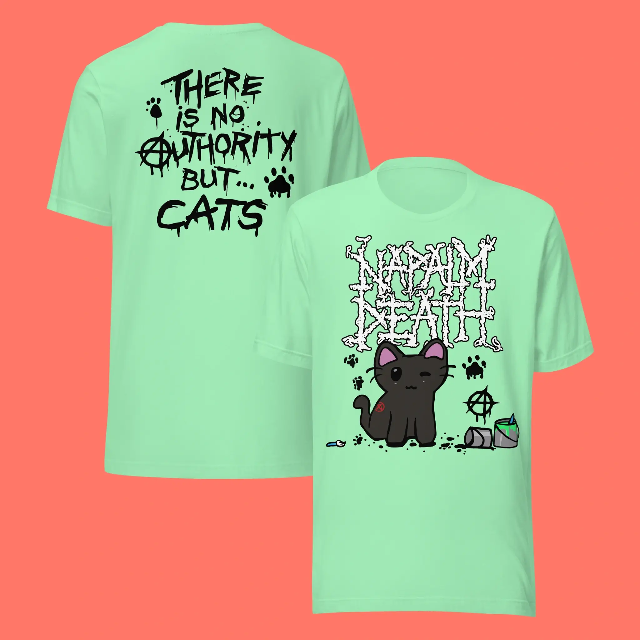 Napalm-Death-There-is-No-Authority-but-Cats-Shirt Napalm Death There is No Authority but Cats Shirt