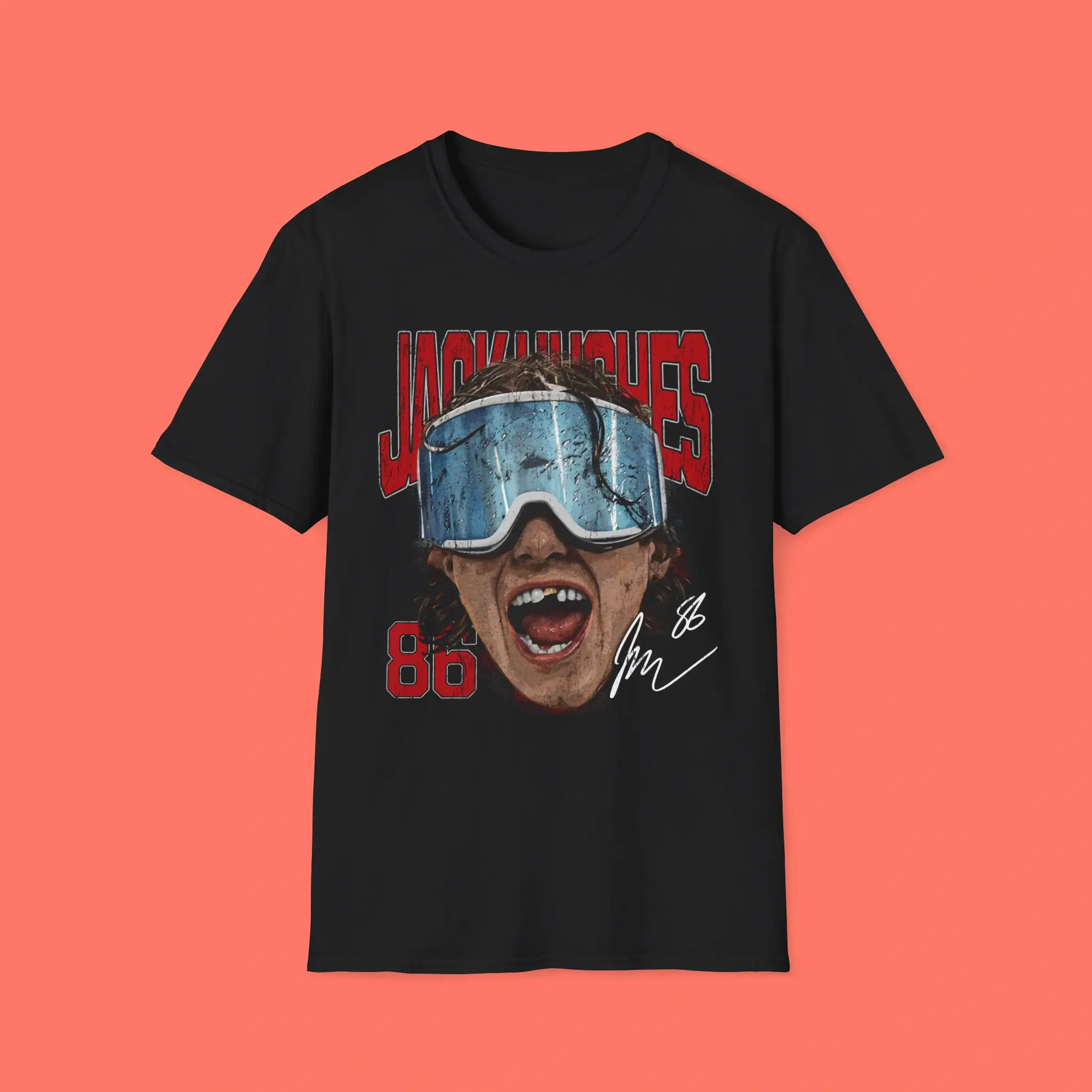 Jack-Hughes-New-Jersey-Goggles-Shirt Jack Hughes New Jersey Goggles Shirt