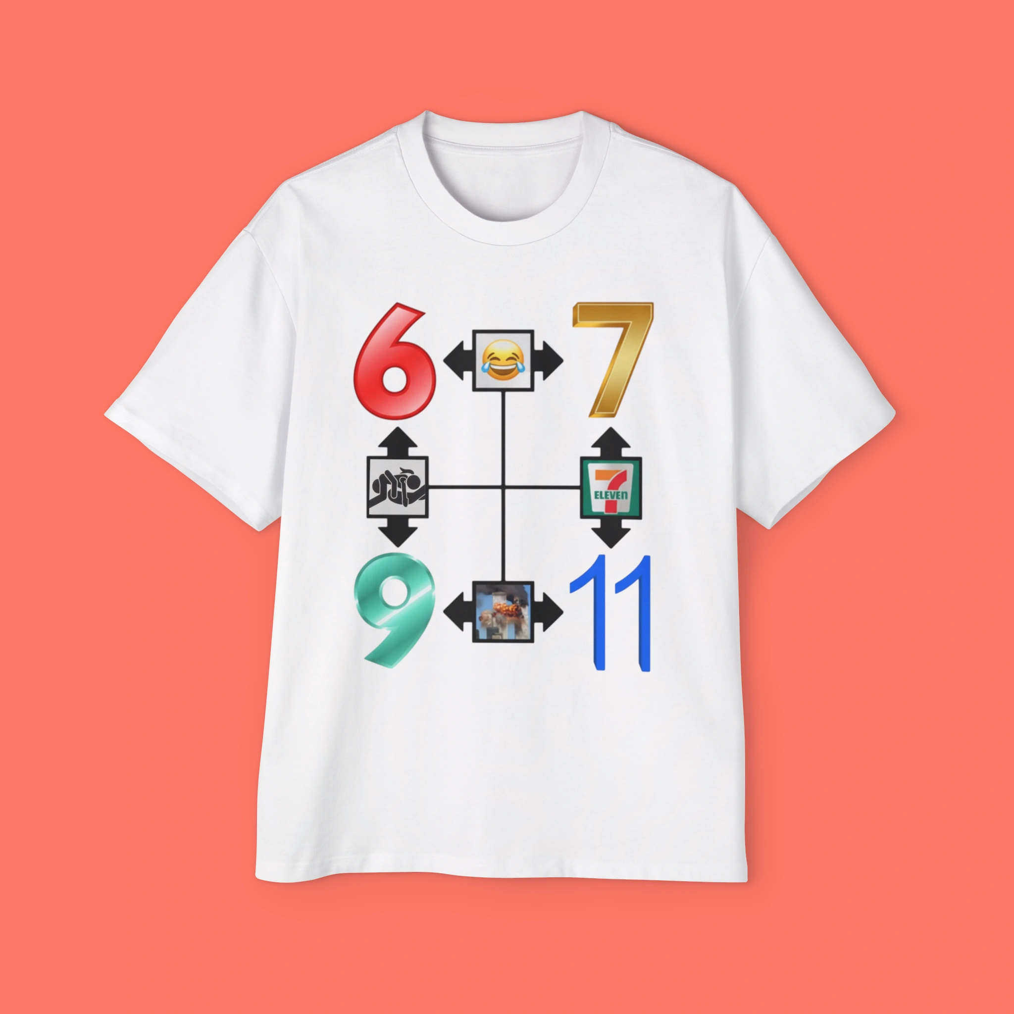 Six Seven Nine Eleven Shirt - 7-Eleven 9/11 Parody Tee - OriBubble