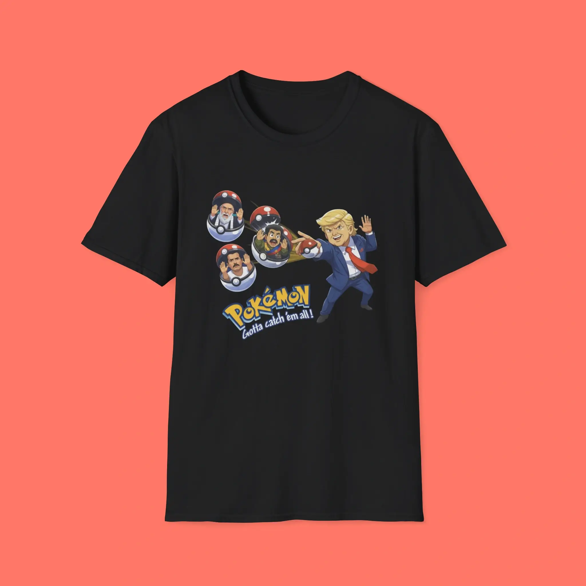 Trump-Iran-Leader-Maduro-El-Mencho-Pokemon-Shirt Trump Iran Leader Maduro El Mencho Pokemon Shirt