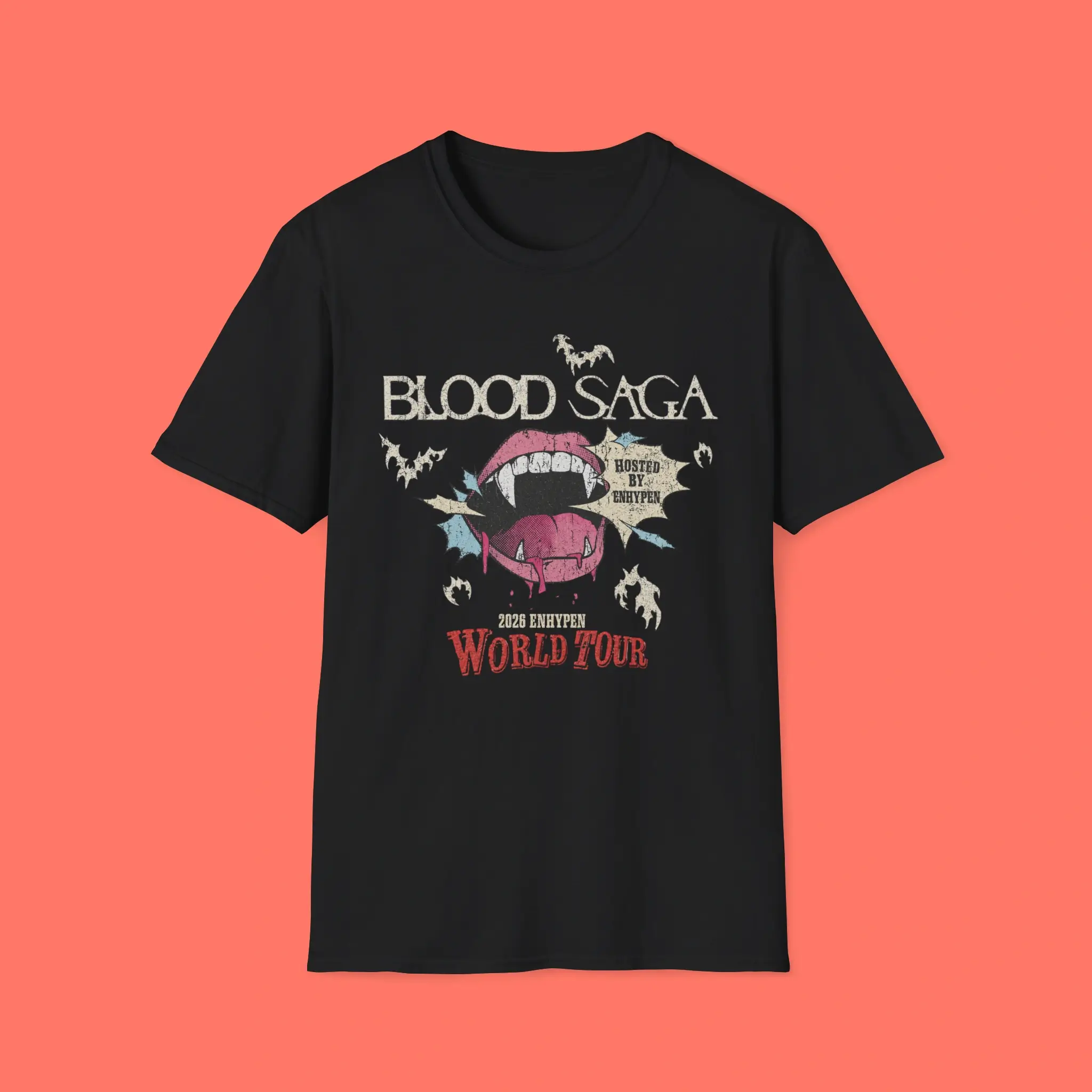 ENHYPEN BLOOD SAGA Tシャツ チャコール Mサイズ Enhypen Blood Saga World Tour Shirt - OriBubble